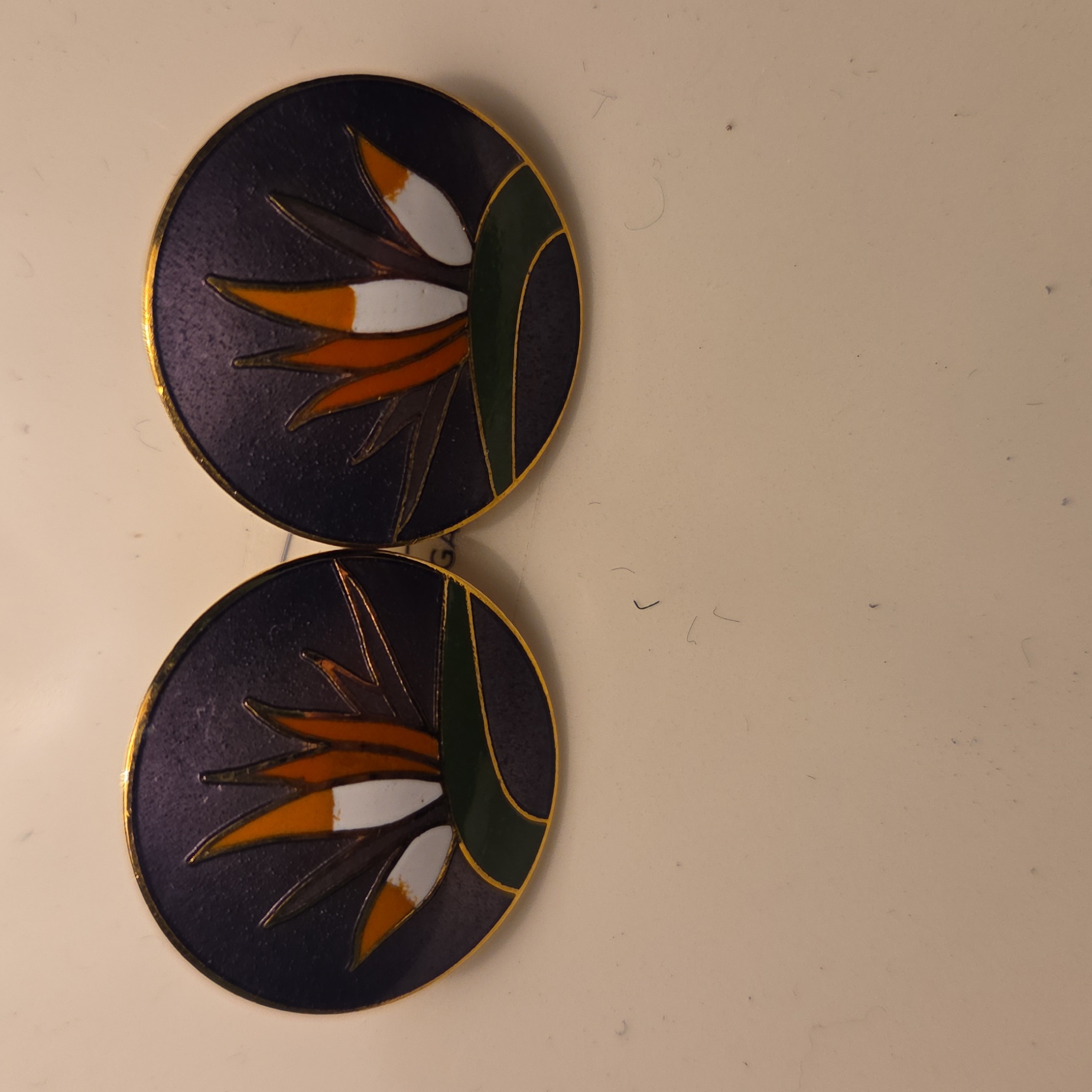 Laurel Burch Vintage Bird Of Paradise Earrings 15$